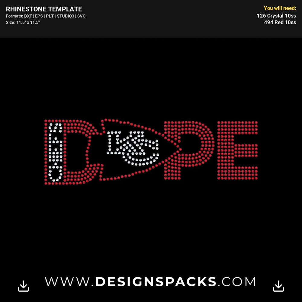 Kansas City Chiefs Dope Rhinestone Digital Template
