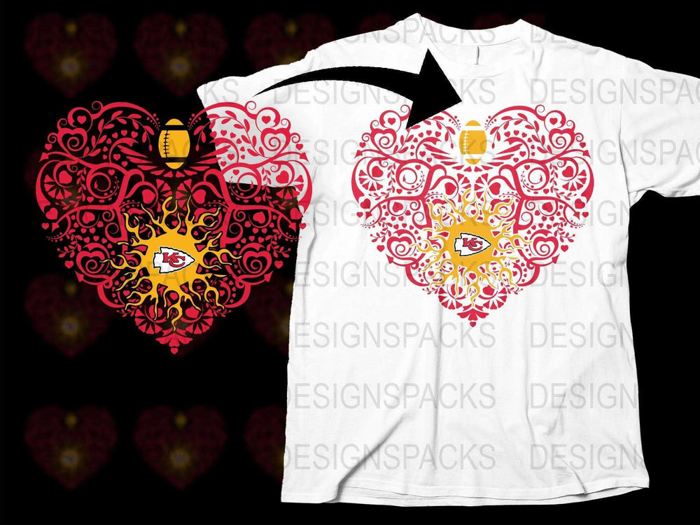 Ornate Red Heart T-Shirt, White Cotton Tee, Stylish Valentine's Day Apparel, Intricate Design