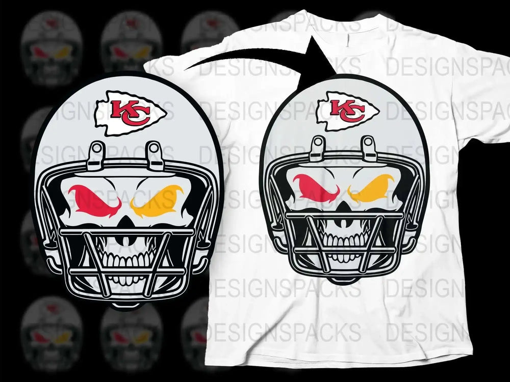 Kansas City Football Helmet Graphic T-Shirt, Sports Fan Apparel, Unisex White Tee