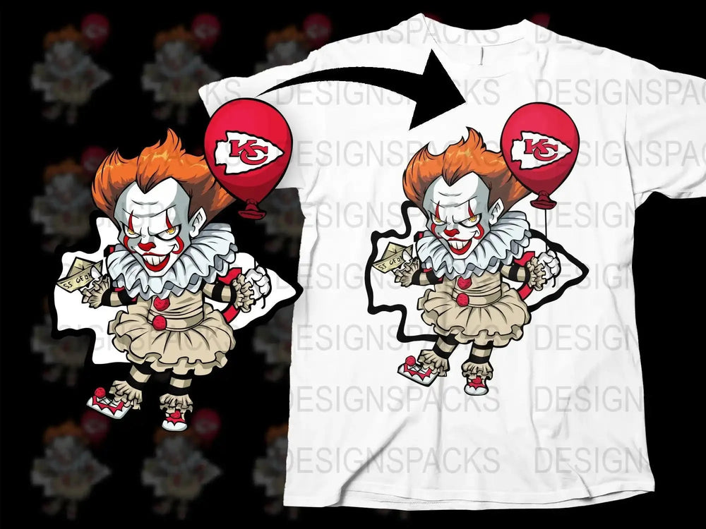 Kansas City Chiefs Pennywise Holding Balloon Png Digital Download