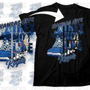 Kansas City Love Royals T-Shirt, Blue Basketball Sneakers Graphic Tee, Sports Fan Apparel