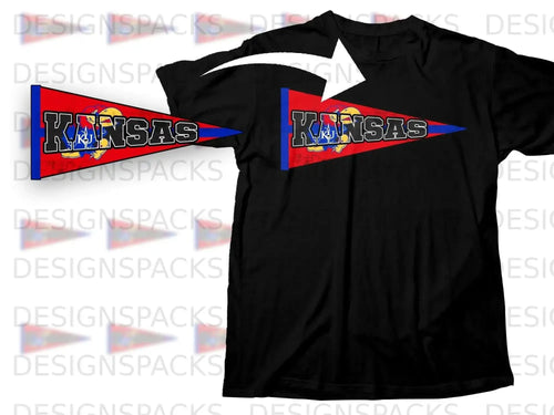 Kansas Pennant Graphic Print Shirt