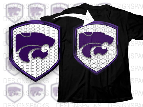 Custom Purple and Black Superhero Shield T-Shirt, Men's Graphic Tee, Unique Geek Apparel