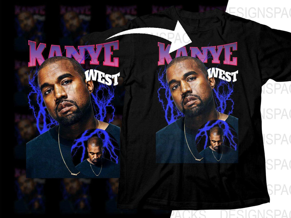 Kanye West Bold Graphic Tee Featuring Popular Music Icon Png Digital Download