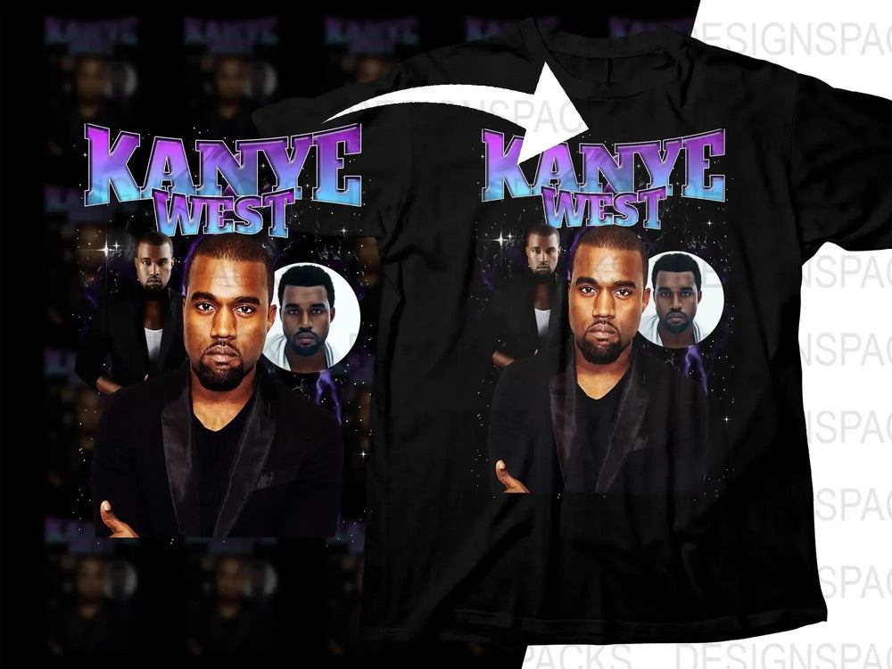 Kanye West Multicolor Graphic Design Png Digital Download