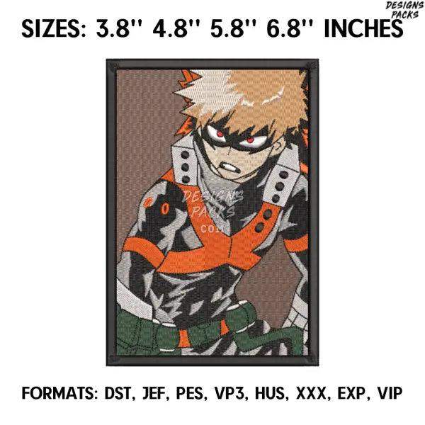 Katsuki Bakugo Embroidery Design File / My Hero Academia Anime Embroidery Design/ Bakugo.