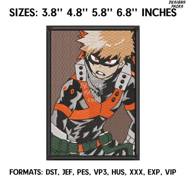 Katsuki Bakugo Embroidery Design File / My Hero Academia Anime Embroidery Design/ Bakugo.