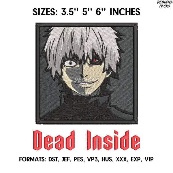 Ken Kaneki Embroidery Design File, Tokyo Ghoul Anime Embroidery Design, Machine Embroidery, Anime Pes Design Brother