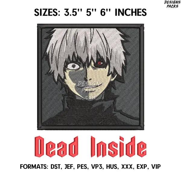 Ken Kaneki Embroidery Design File, Tokyo Ghoul Anime Embroidery Design, Machine Embroidery, Anime Pes Design Brother