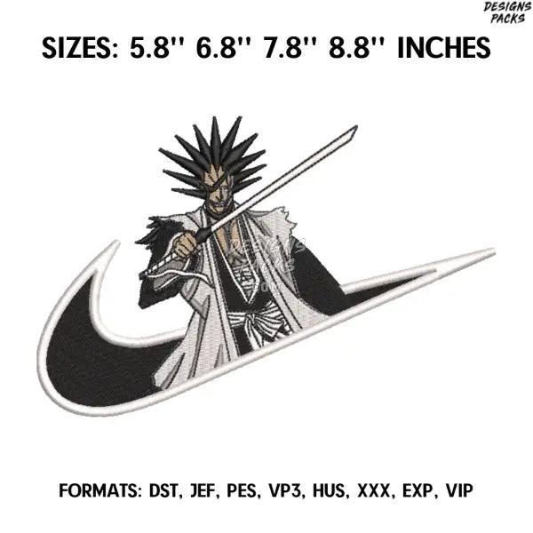 Kenpachi Zaraki Embroidery Design File, Bleach Anime Embroidery Designs,. Anime Pes Designs