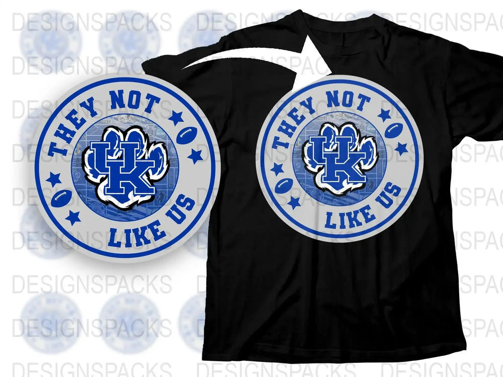 Kentucky UK Logo T-Shirt, Black 'They Not Like Us' Sports Fan Tee, College Apparel