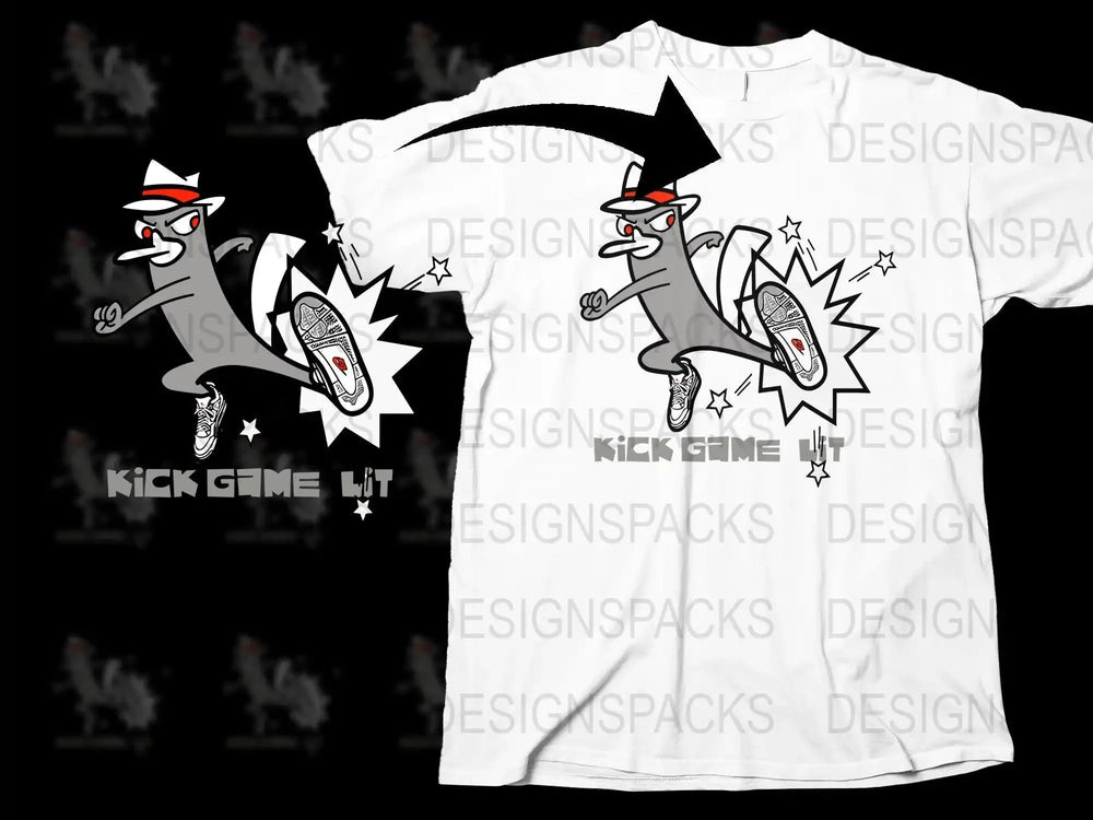 Kick Game Up Graphic Streetwear Png Digital Download