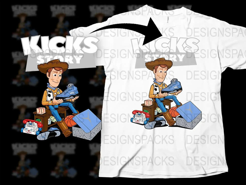 Kicks Story Woody with Sneakers Graphic Png Digital Download