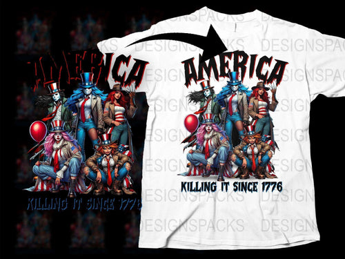 Patriotic T-Shirt, 'I Love America' Graphic, Uncle Sam, Eagles, Vintage Style, Unique American Pride Tee, Perfect for July 4th Celebration
