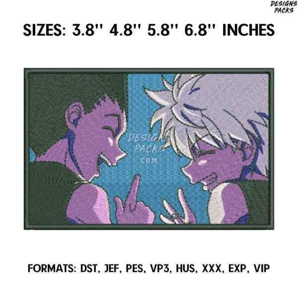 Killua and Gon Embroidery Design File, Hunter x Hunter Anime Embroidery Design, Machine Embroidery, Gon Embroidery