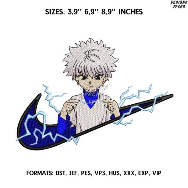 Killua Embroidery Design File/ Hunter x Hunter Anime Embroidery Design/ Machine  Design Pes Dst. Nike Killua Zoldyck