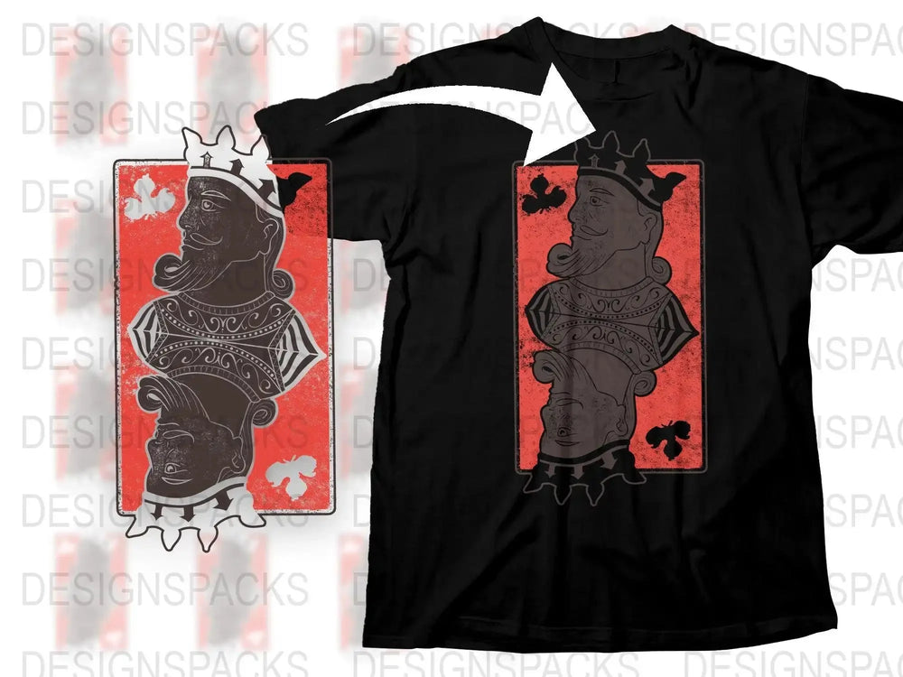 King Playing Card Inspired Graphic Tee Png Digital Download