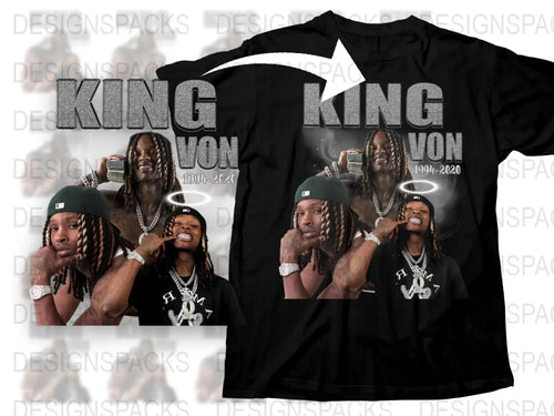 King Von Graphic T-Shirt, Hip Hop Tee, Urban Streetwear Shirt, Men's Fashion, Unisex Music Artist Top
