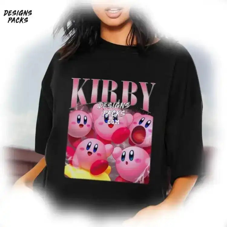 Kirby Video Game Homage Tv Vintage Graphic Png Design