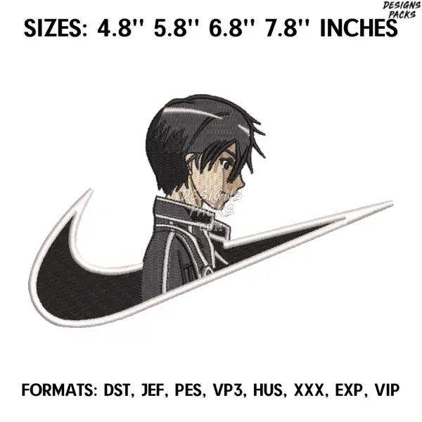 Kirito Embroidery Design File, Sword art online Anime Embroidery, Machine embroidery, Anime Design Pes Brother