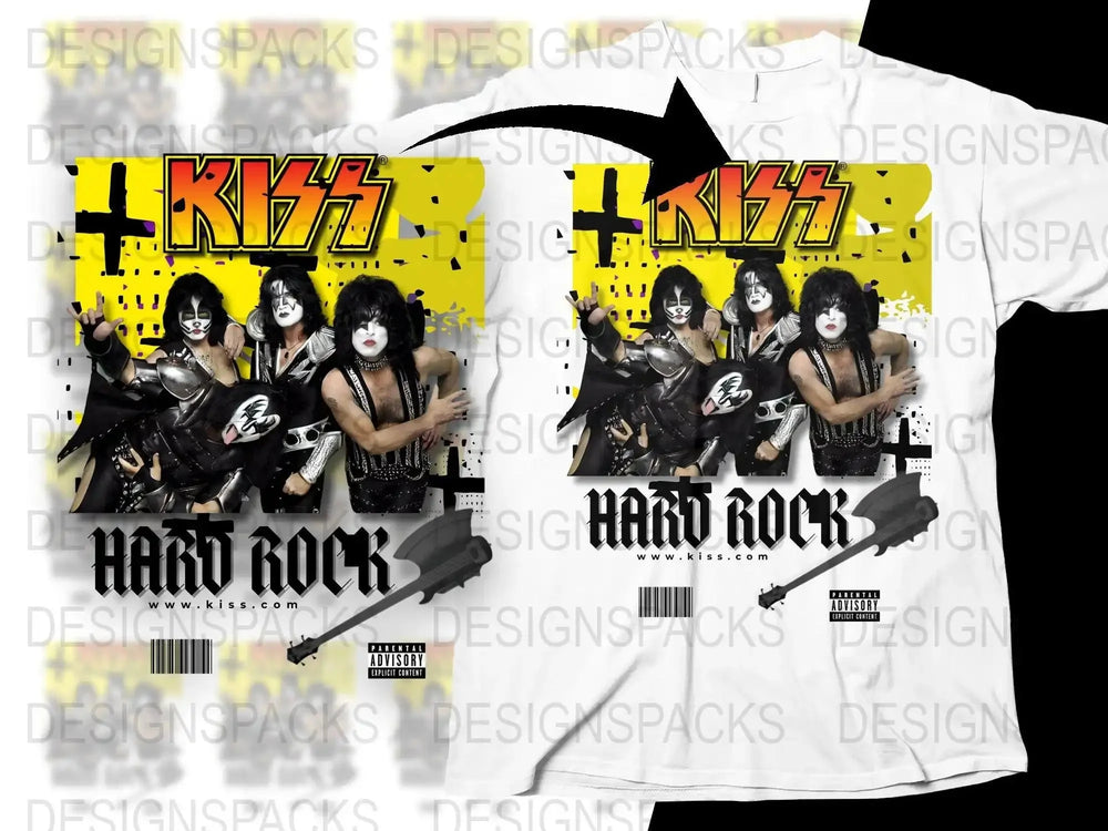 Kiss Hard Rock Band Music Group Png Design Digital Download
