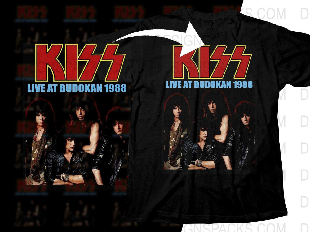 Kiss Live At Budokan 1988 Rock Design Png Halftone Digital Download