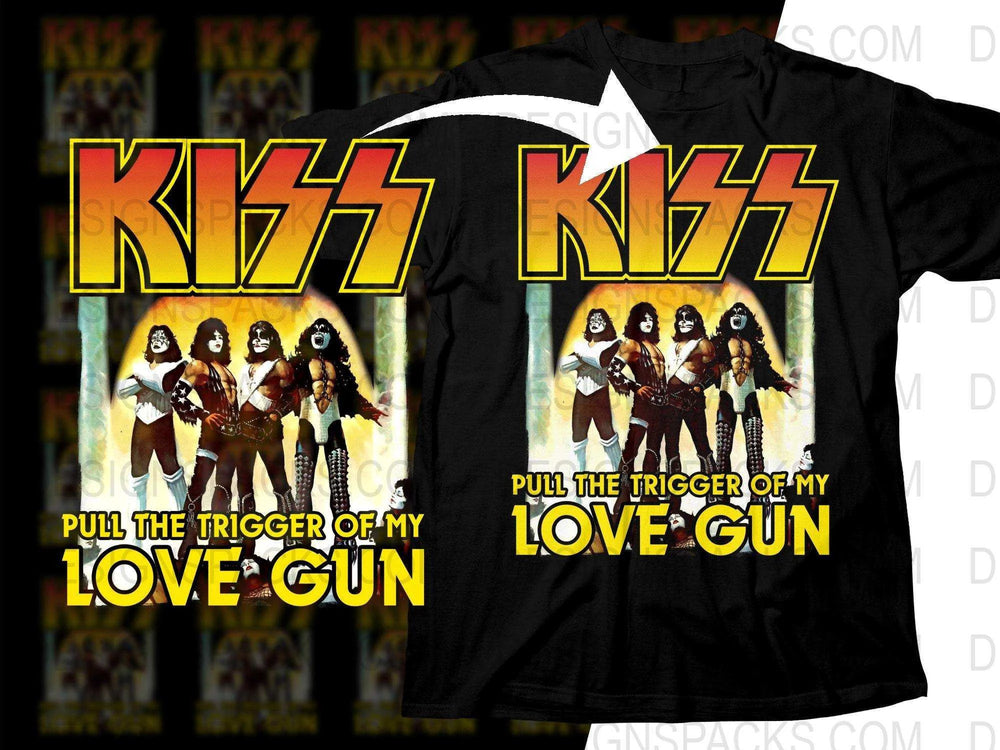 Kiss Pull The Trigger Of My Love Gun Png Halftone Digital Download