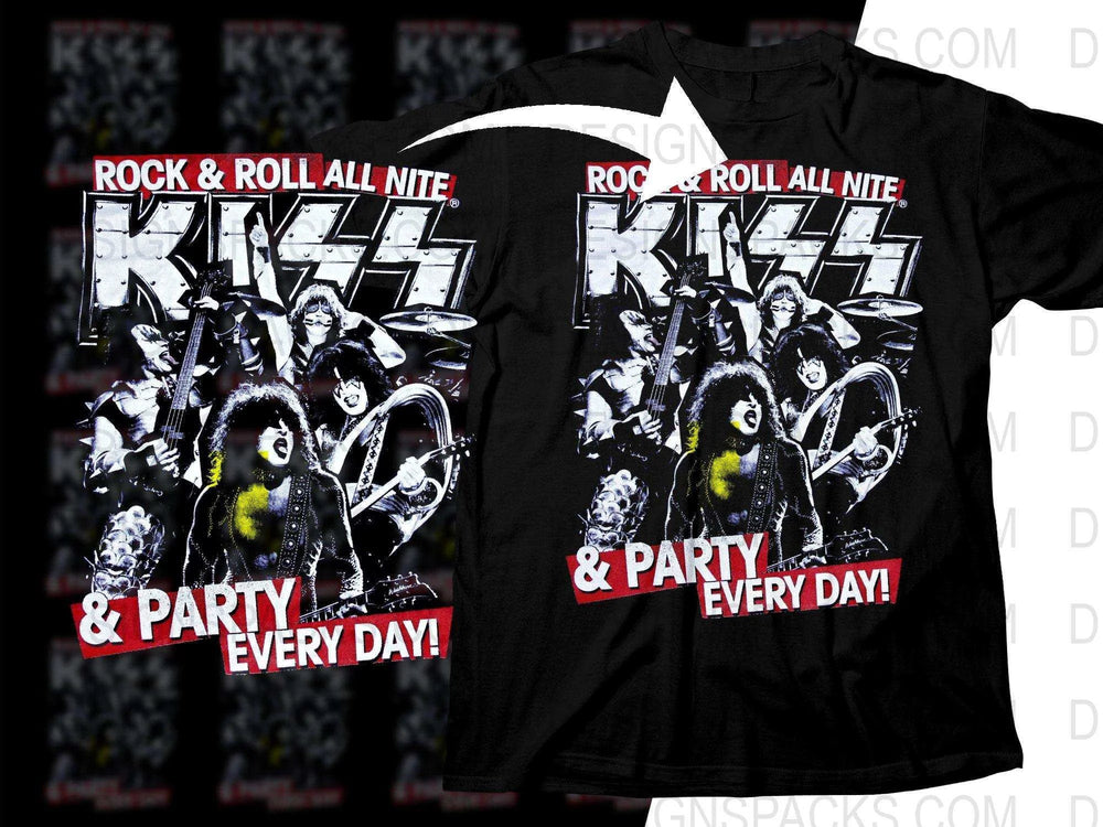 Kiss Rock And Roll All Nite Party Every Day Png Halftone Digital Download