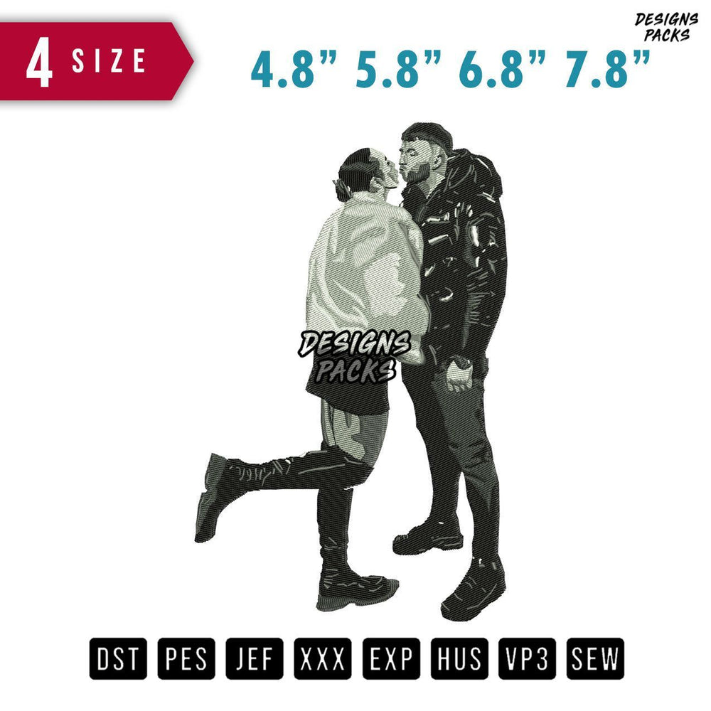 kiss Bw Embroidery Design