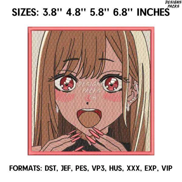 Kitagawa Marin Embroidery Design File, My Dress-Up Darling Anime Embroidery Design, Marin Anime Pes Design Brother