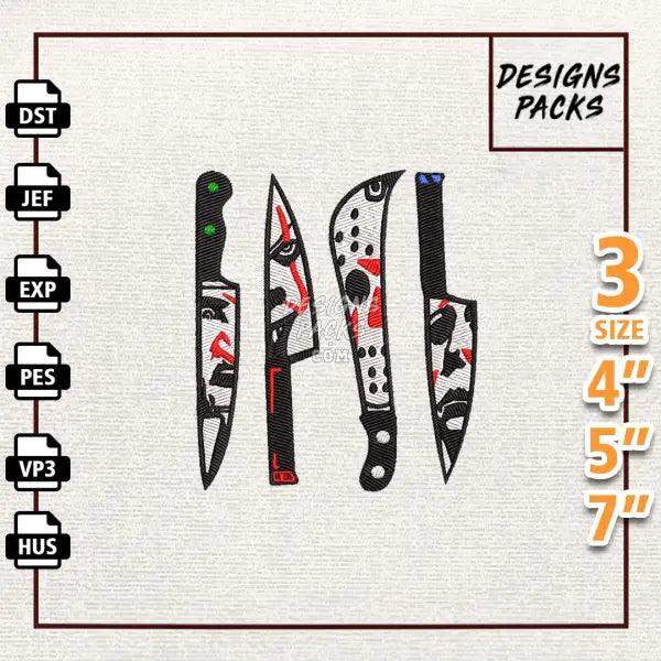 Knifes Embroidery Design