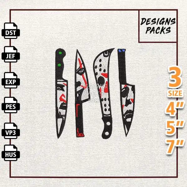 Knifes Embroidery Design