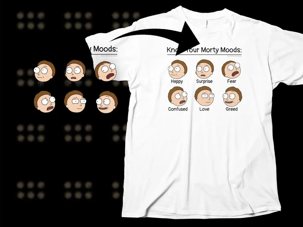 Know Your Morty Moods Funny Cartoon Faces Png Digital Download