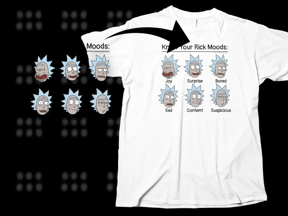 Know Your Rick Moods Joy Surprise Bored Sad Content Png Digital Download