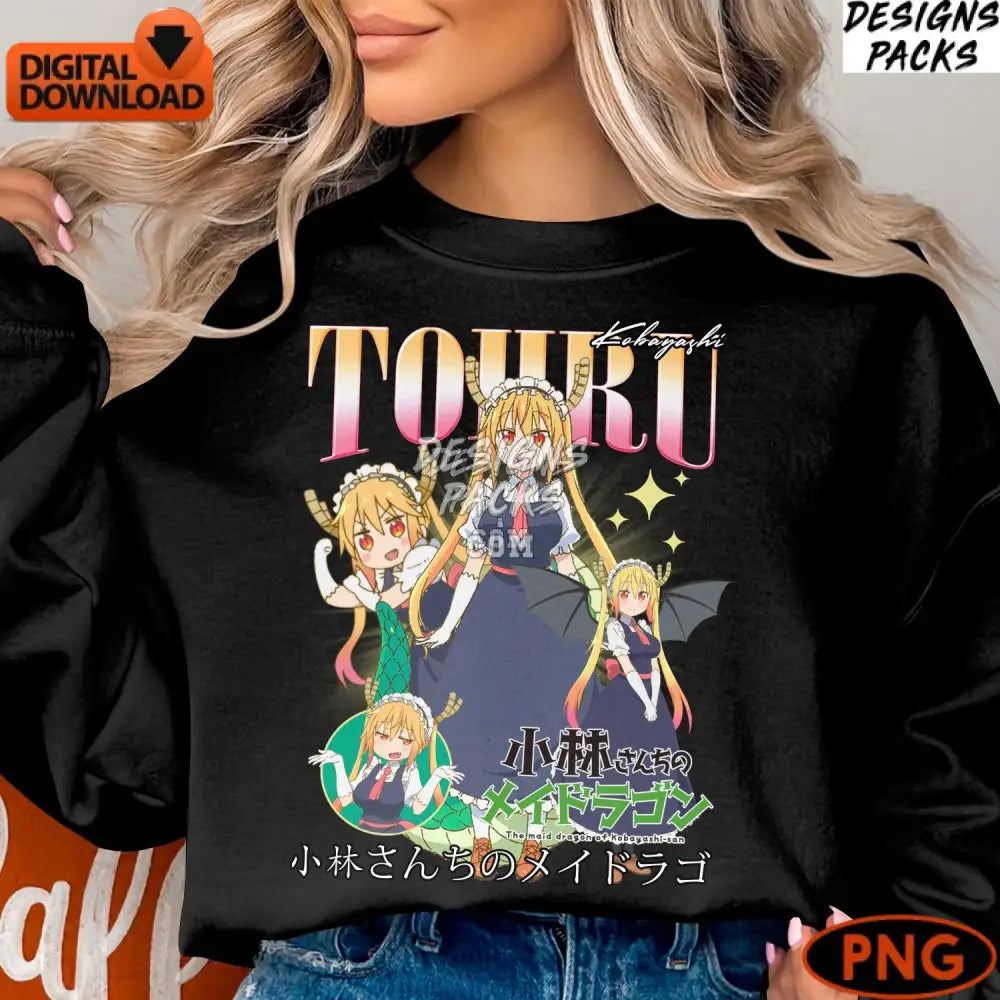 Kobayashi-San Chi No Maid Dragon Anime Tohru Digital Art Instant Download Png