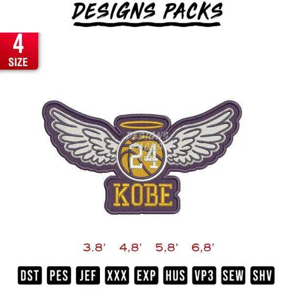 Kobe Patch wings Embroidery Design 