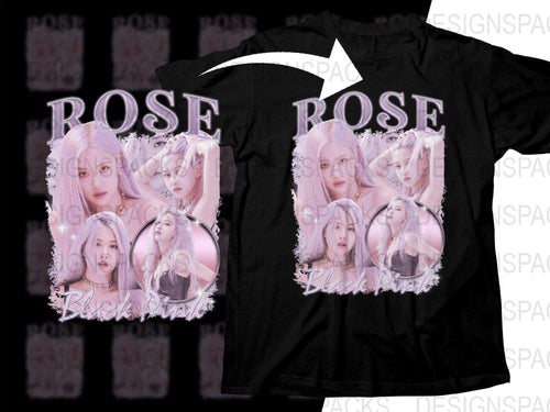 Kpop Black Pink Rose Artistic Design Png Digital Download