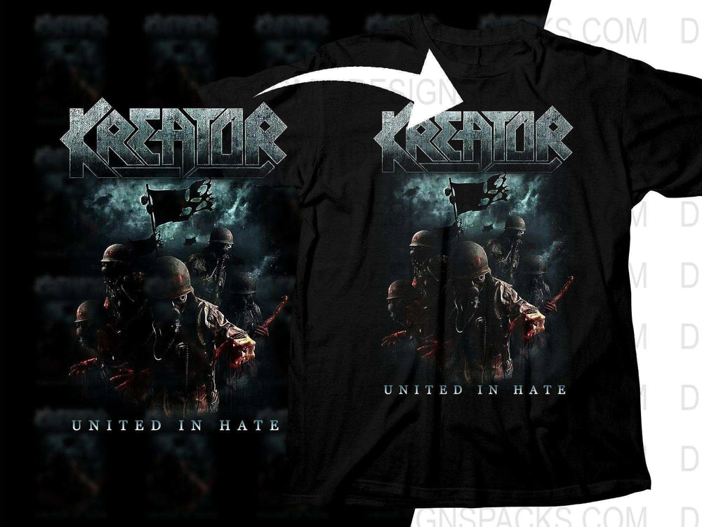 Kreator Band United In Hate Rock Design Png Halftone Digital Download