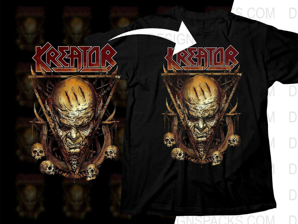 Kreator Distressed Triangle Rock Artwork Png Halftone Digital Download