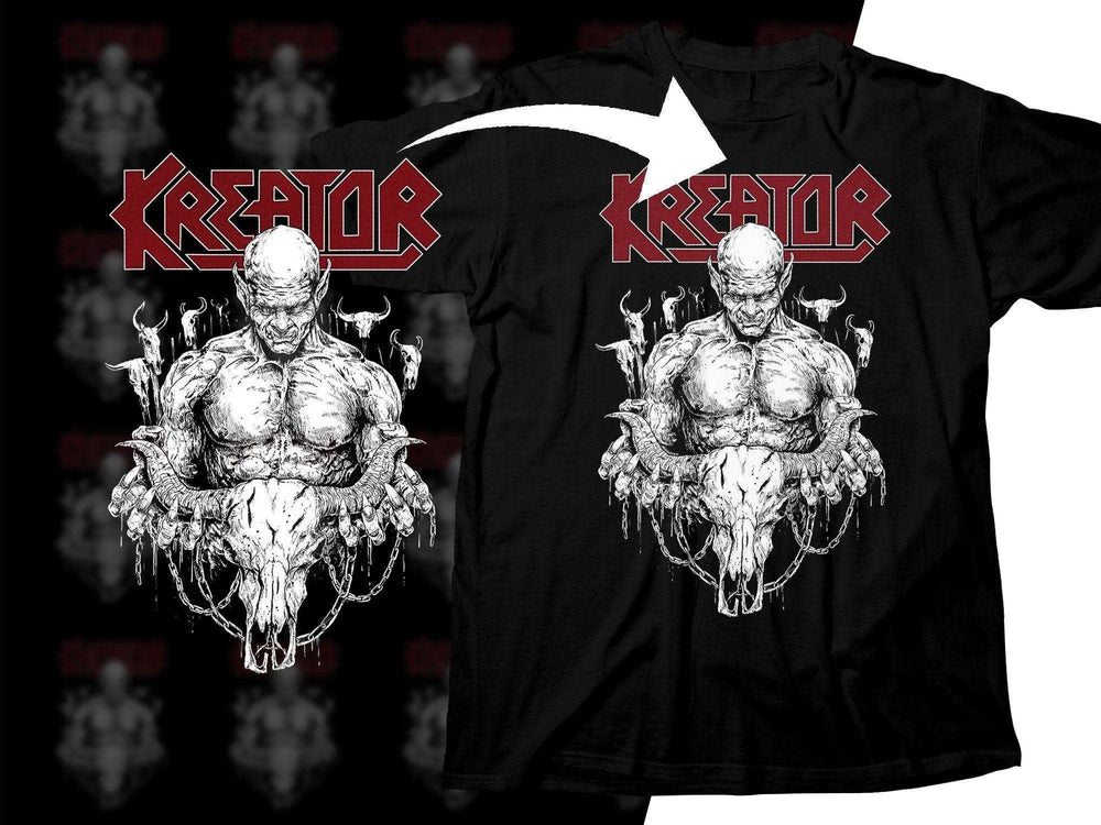 Kreator Skull And Chains Rock Black Png Halftone Digital Download