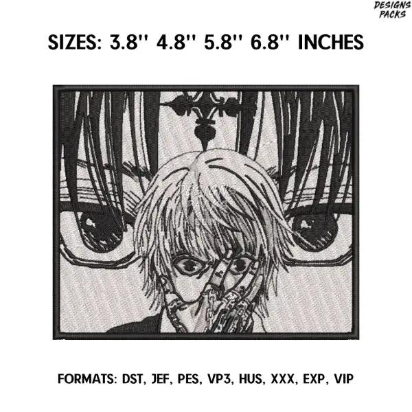 Kurapika Embroidery Design File, Hunter x Hunter Anime Embroidery Design, Anime Pes Design. Kurapika chains