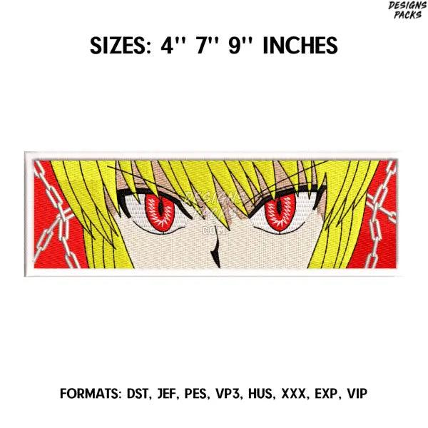 Kurapika eyes Embroidery Design File, Hunter x Hunter Anime Embroidery Design, Anime Pes Design, Kurapika red eyes