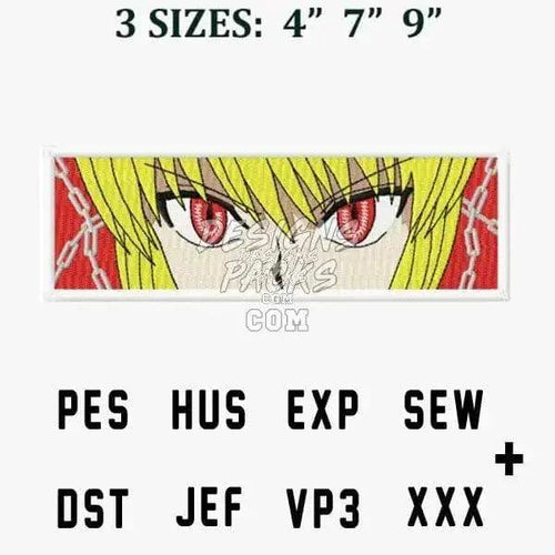 Kurapika Anime Embroidery Design
