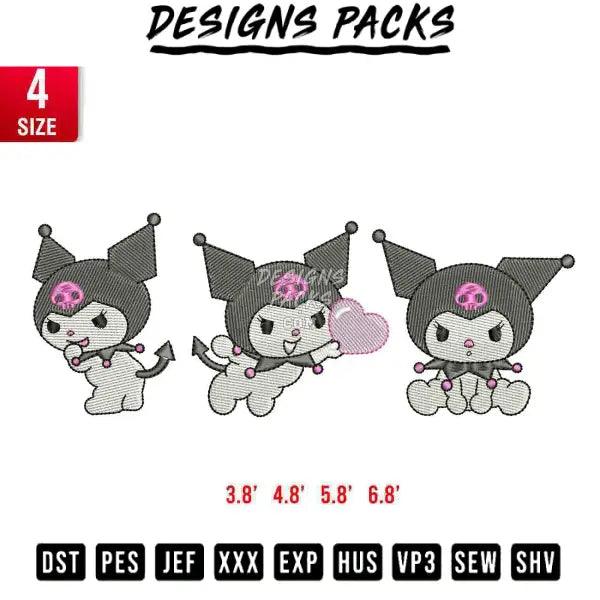 Kuromi Embroidery Design 