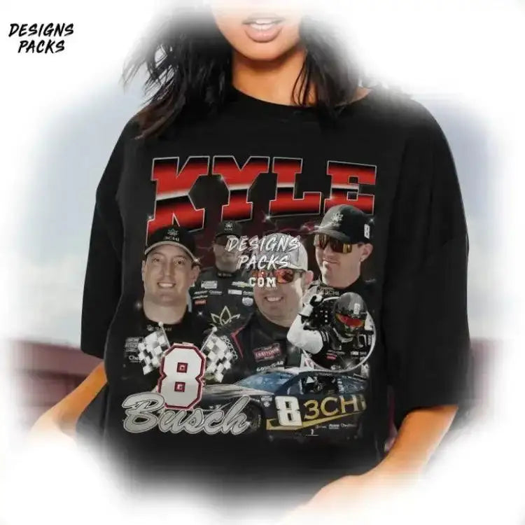 Kyle Busch Nascar Fan Vintage Png Design