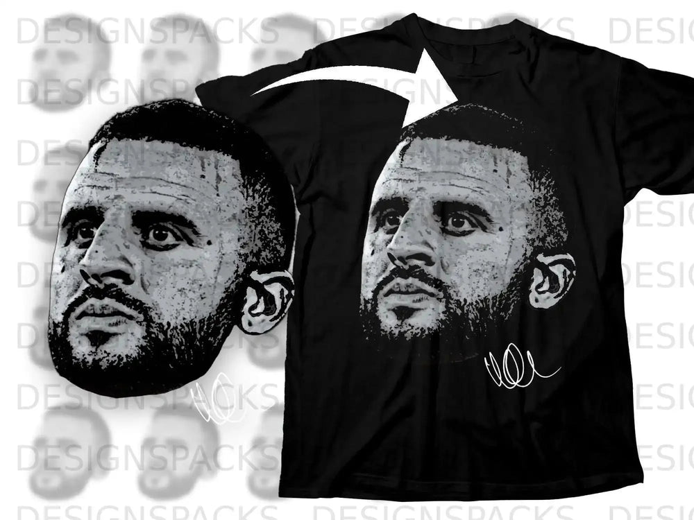 Realistic Face Graphic Tee Shirt with Signature Design