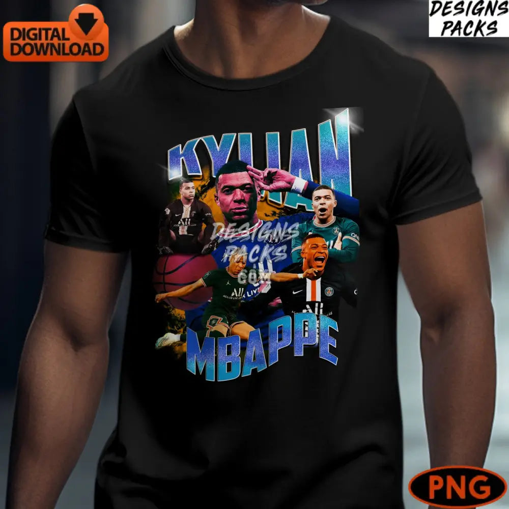 Kylian Mbappe Digital Art Sports Soccer Basketball Collage Png Download