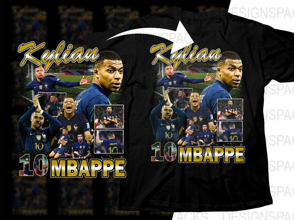 Kylian Mbappe Sports Action Graphic Printed Png Digital Download