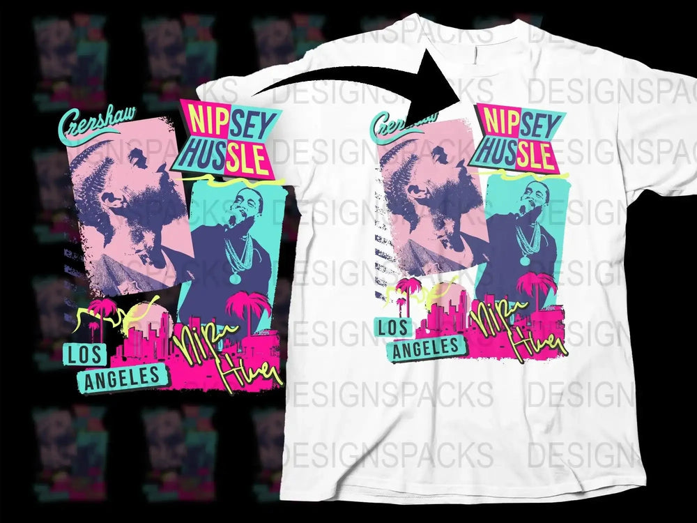 LA Streetwear Nipsey Hussle Tribute Graphic Png Digital Download