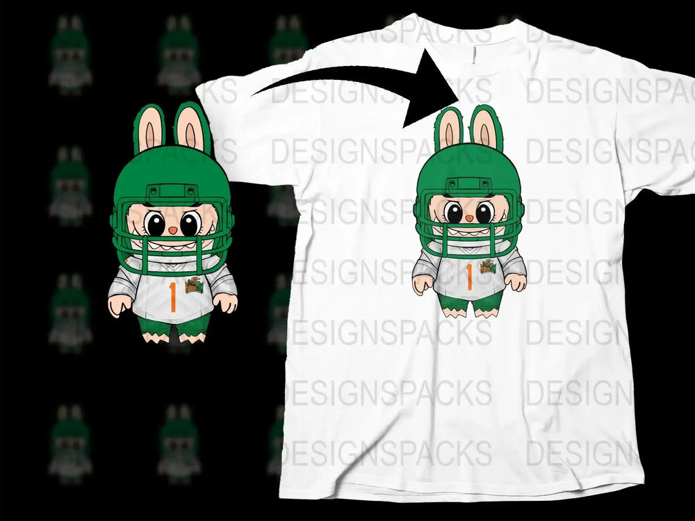 Cute Cartoon Rabbit Football Player Graphic T-Shirt, Kids Sports Tee, White Casual Shirt for Children, Unique Gift Idea